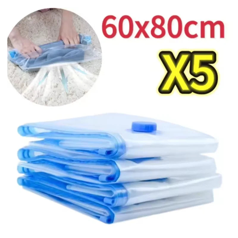 Vacuum Storage Bags with Valve Foldable Compressed Organizer Space Saving Large Siz additional angle