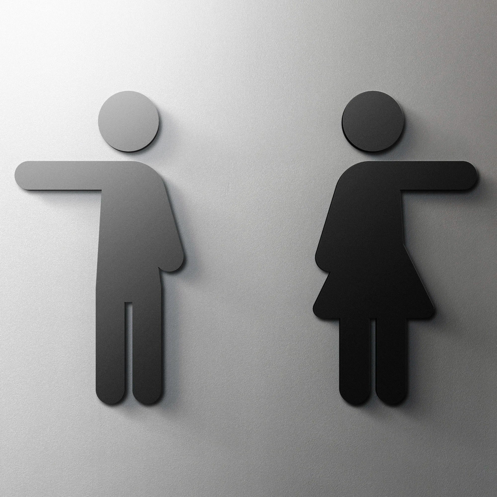 CIFBUY Acrylic 3D WC Toilet Door Sign Modern Self-Adhesive Salon Restaurant Hotel Minima detail view