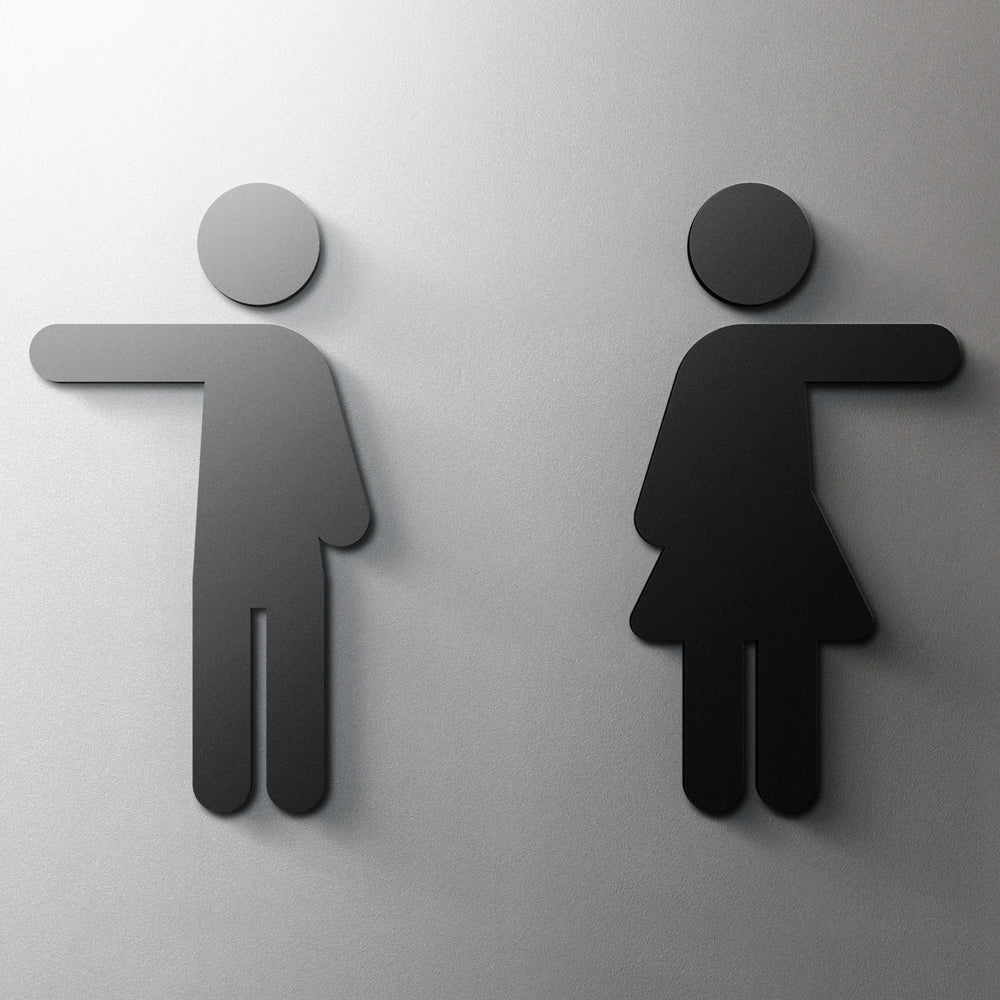 CIFBUY Acrylic 3D WC Toilet Door Sign Modern Self-Adhesive Salon Restaurant Hotel Minima detail view