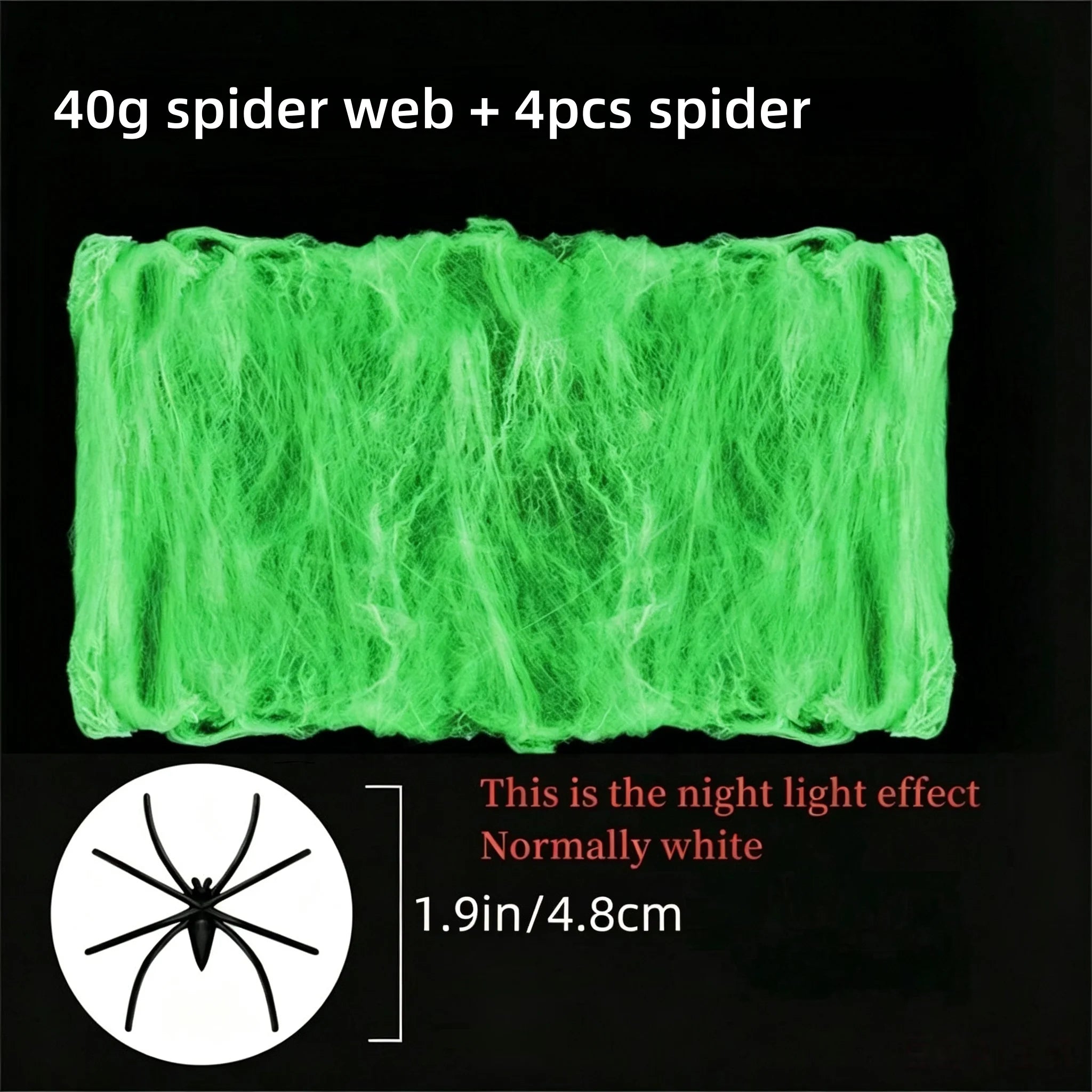 Halloween Glow in The Dark Spider Web close-up view