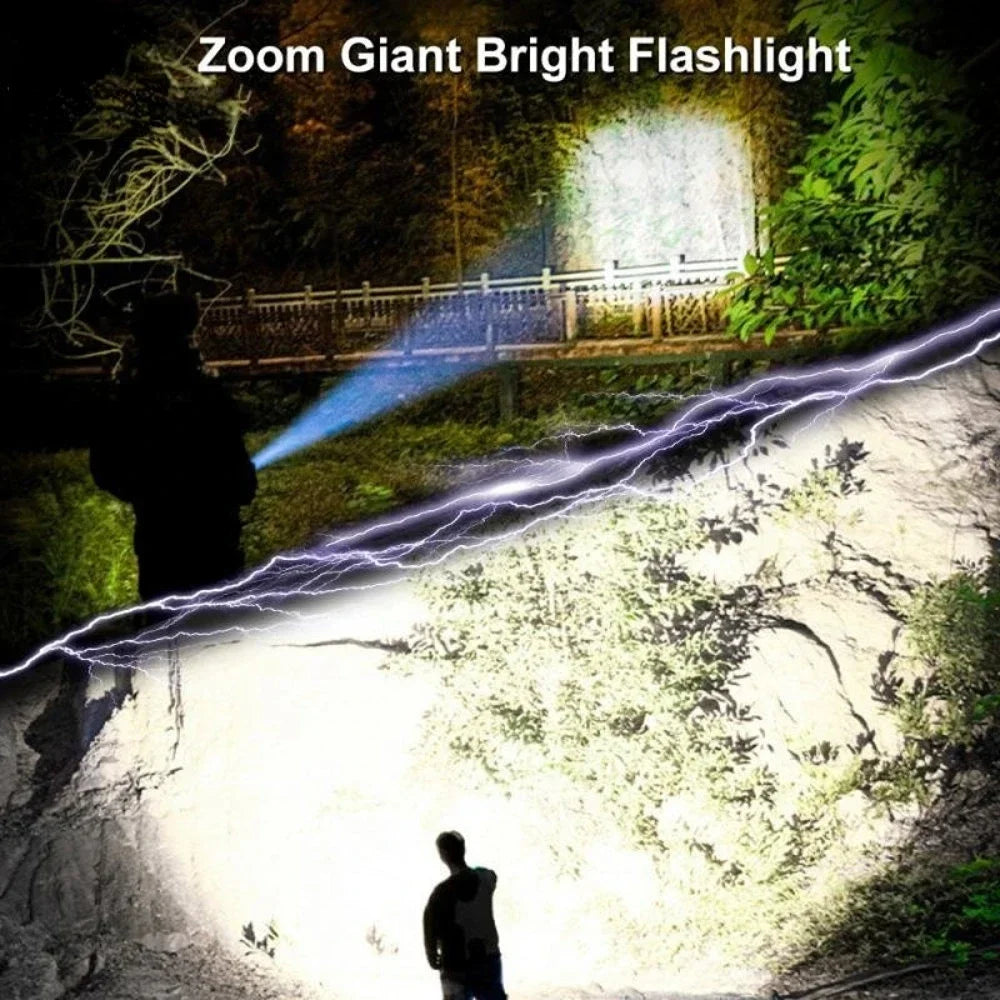 High Power LED Flashlight USB Rechargeable | Portable Zoomable Torch for Camping additional angle