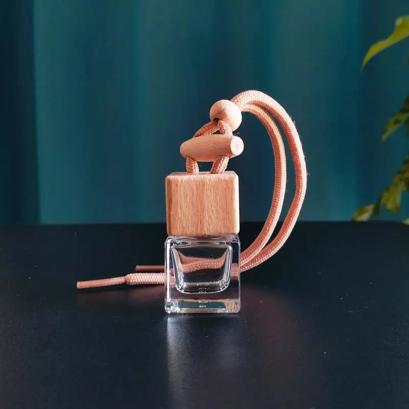 Square Glass Car Essential Oil Diffuser Pendant close-up view