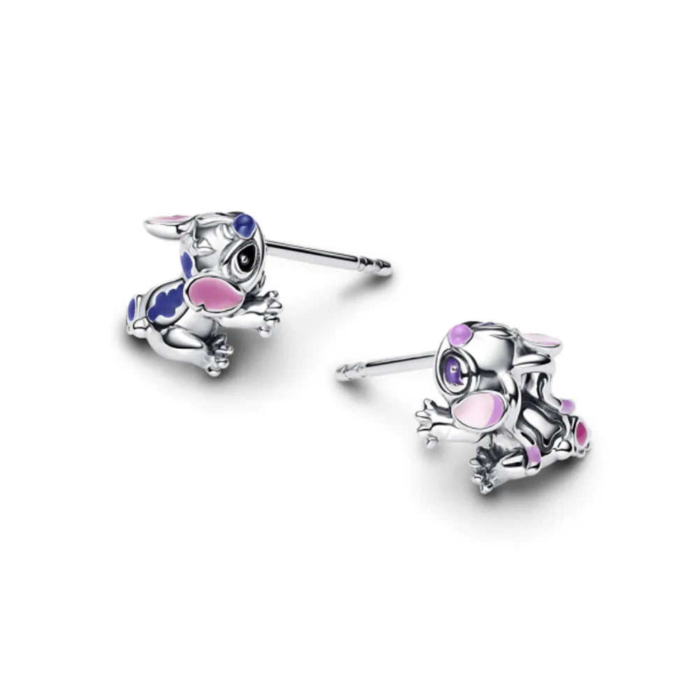 925 Silver Cartoon Duck and Teddy Bear Earrings | Cute Animal Stud Earrings for Women lifestyle view