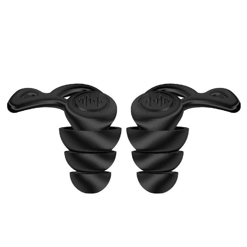 1Pair Soft-Silicone 3-Layer Reusable Ear Plugs | High-Efficiency Noise Reduction for Sle detail view