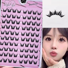 Self Adhesive Glue-free lash Clusters Fake Eyelashes Segmented Home DIY Individual HandMade Soft Eye