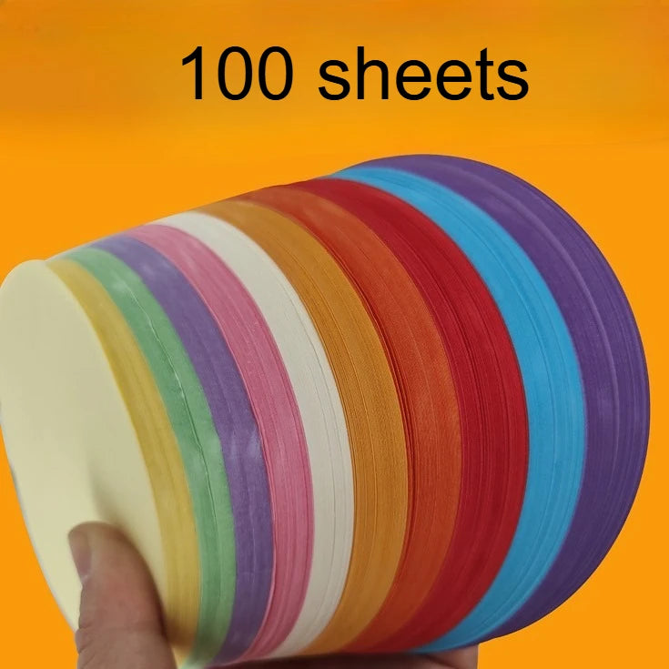 100pcs High-Quality Round Colored Cardboard Sheets - Vibrant Assorted Colors for Art alternate view