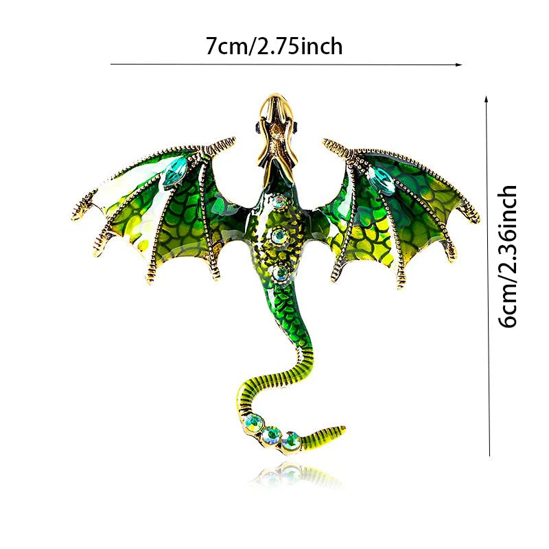 Colorful Hand Drawn Dragon Brooch Lapel Pin