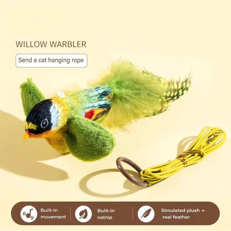Interactive Cat Toy with Realistic Bird Sound | Plush Chirping Bird Catnip Toy for additional angle