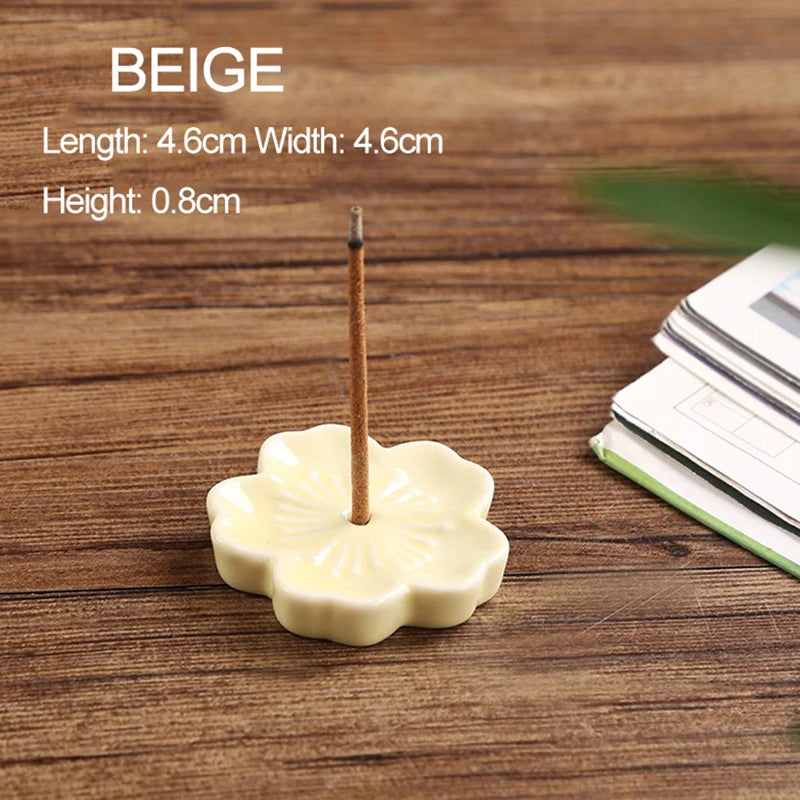 Ceramic Cherry Blossom Incense Holder | Aromatherapy Burner for Home & Office detail view