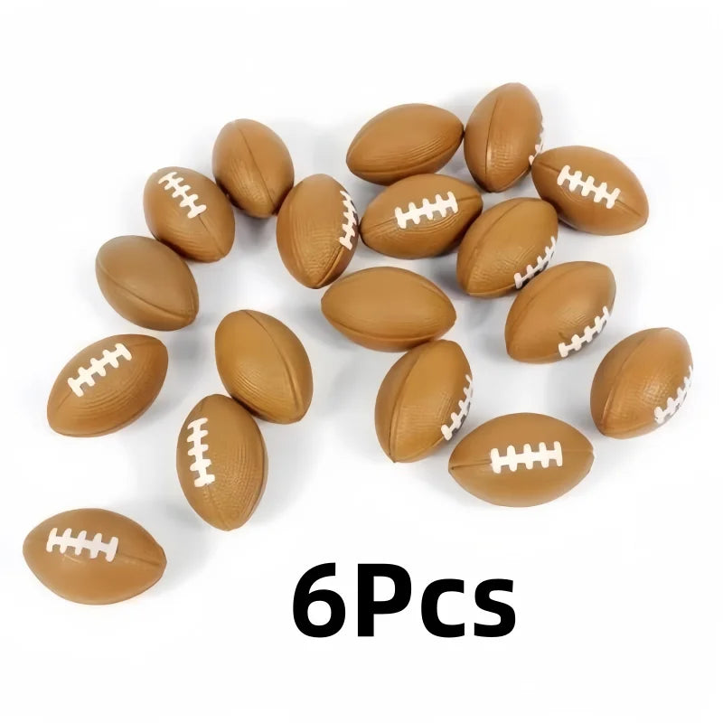 6pcs Mini PU Rugby Party Toy mini foam squeeze sports ball to Relieve Stress Anxiety alternate view