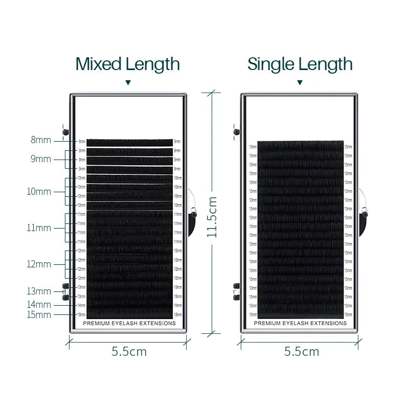 Professional 20 Row Faux Individual Lashes | Soft Eyelash Extensions for Lash Artis additional angle