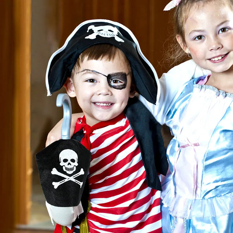 Pirate Theme Party Decoration Pirate Captain Hat Patch Pistol Treasure Toys For Kids lifestyle view