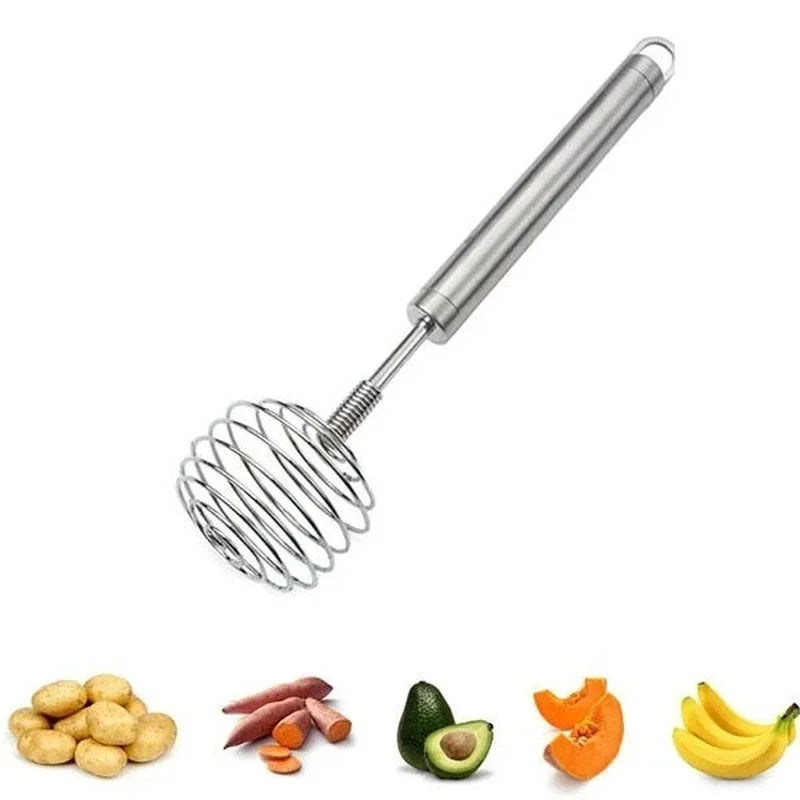 Stainless Steel Ball Spring Whisk | Handheld Mixer for Eggs, Butter, and Potatoes lifestyle view