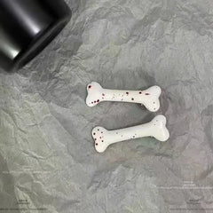 Cartoon Bone Hair Clip Resin Dog Bone Hair Pins Hair Clamps Y2K Hair Accessories for G close-up view