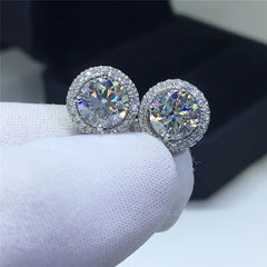Delicate Small Round Stud Earrings Women with Shiny Cubic Zirconia Simple Versatile for Teens Fashio