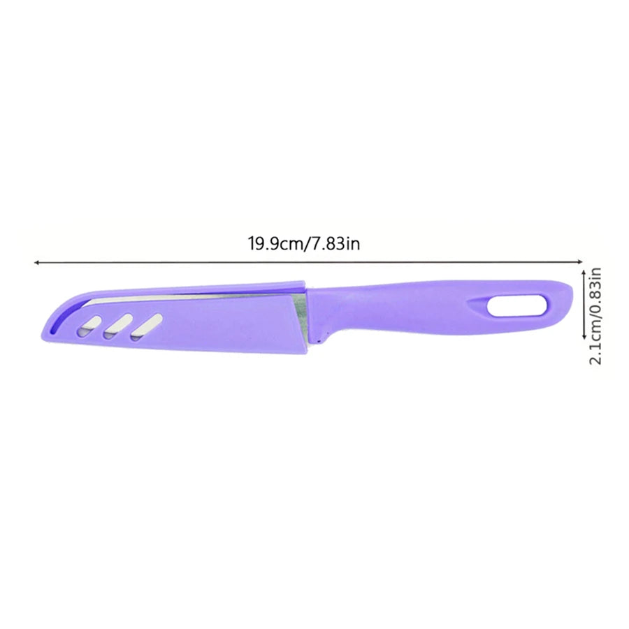 Candy-Colored Portable Fruit Peeler Knife | Stainless Steel Kitchen Gadget close-up view