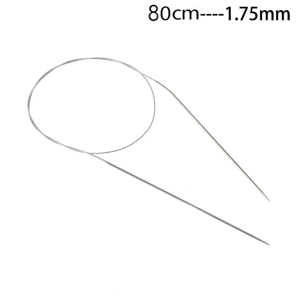80/100cm Stainless Steel Circular Needle Round Weaving Knitting Needles Handmade Croc alternate view