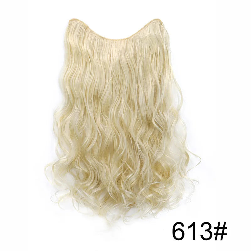 20Inch Synthetic Wavy Curly Clip in Hair Extensions | Heat Resistant Black Blonde H additional angle