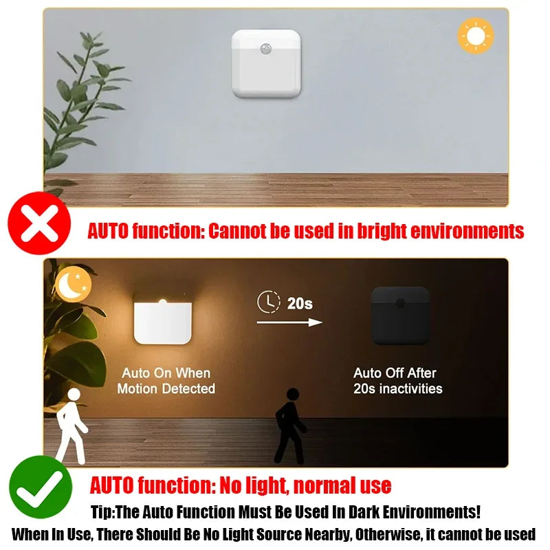 PIR Motion Sensor Night Light | USB Rechargeable LED Lamp lifestyle view