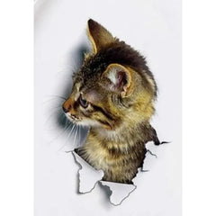 3D Cute Cat Wall Stickers | Self-adhesive Removable Wallpaper for Kids Room Living Roo close-up view