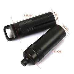 Aluminium Survival Pill Bottle | Waterproof Emergency First Aid Container detail view