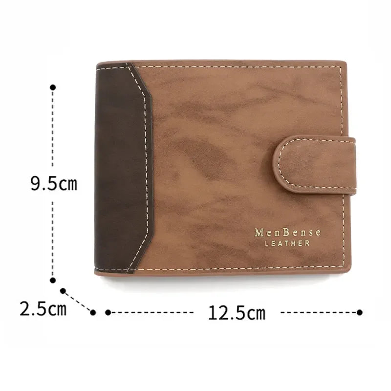 TRISJEM Slim Card Holder Wallet for Men | Short Frosted PU Leather 3-Fold alternate view