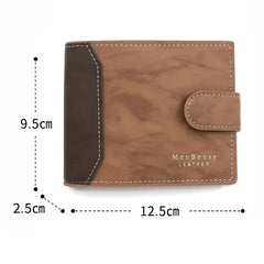TRISJEM Slim Card Holder Wallet for Men | Short Frosted PU Leather 3-Fold alternate view