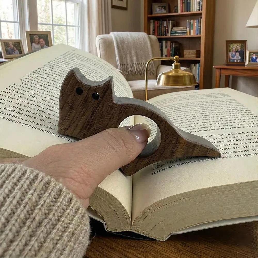 Wooden Pet Cat Dog Reading Bookmark Bookmarks Rings School Supplies Student Pages Gui alternate view