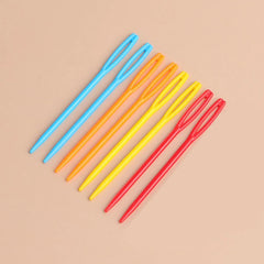 50/100/150/200PCS Colorful Plastic Sewing Needles 7cm Size Random Mixed Colors Large E close-up view