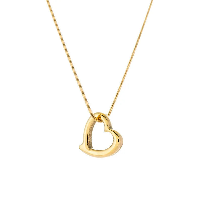 316L Stainless Steel Heart Necklace with Delicate Chain | Hypoallergenic Jewelry Gift lifestyle view
