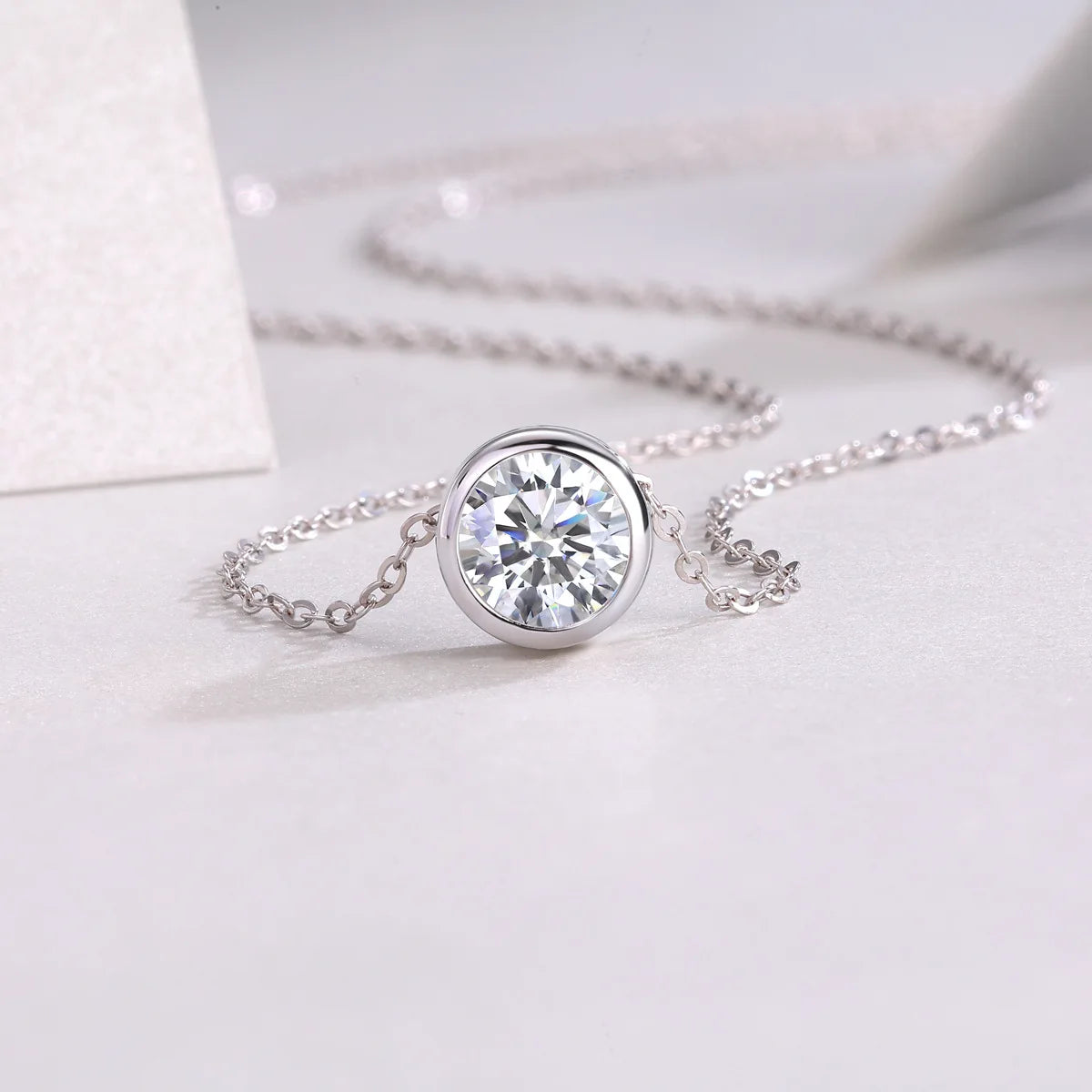 925 Silver Necklace Zircom for Women 18k Gold Plated Jewelry Pendant Birthday Party G alternate view