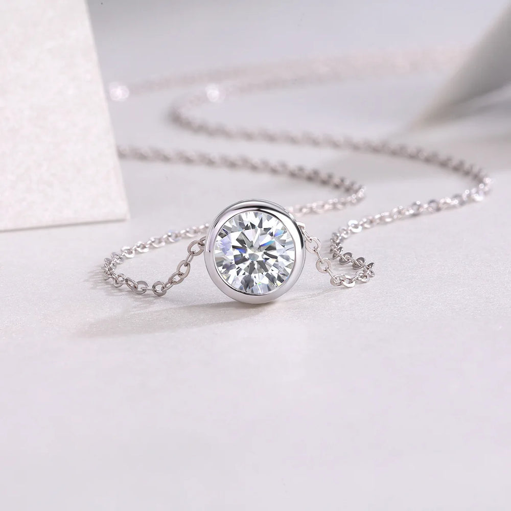 925 Silver Necklace Zircom for Women 18k Gold Plated Jewelry Pendant Birthday Party G alternate view