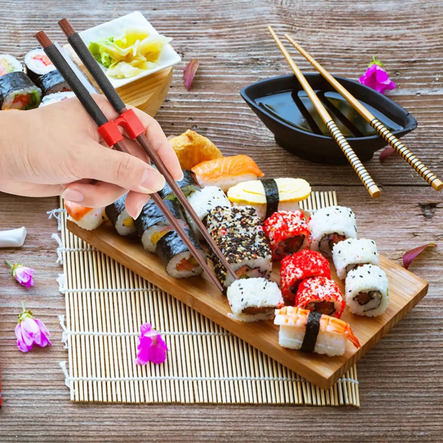 Reusable Training Chopsticks Helpers 6 PCS Adult Beginner Trainer close-up view