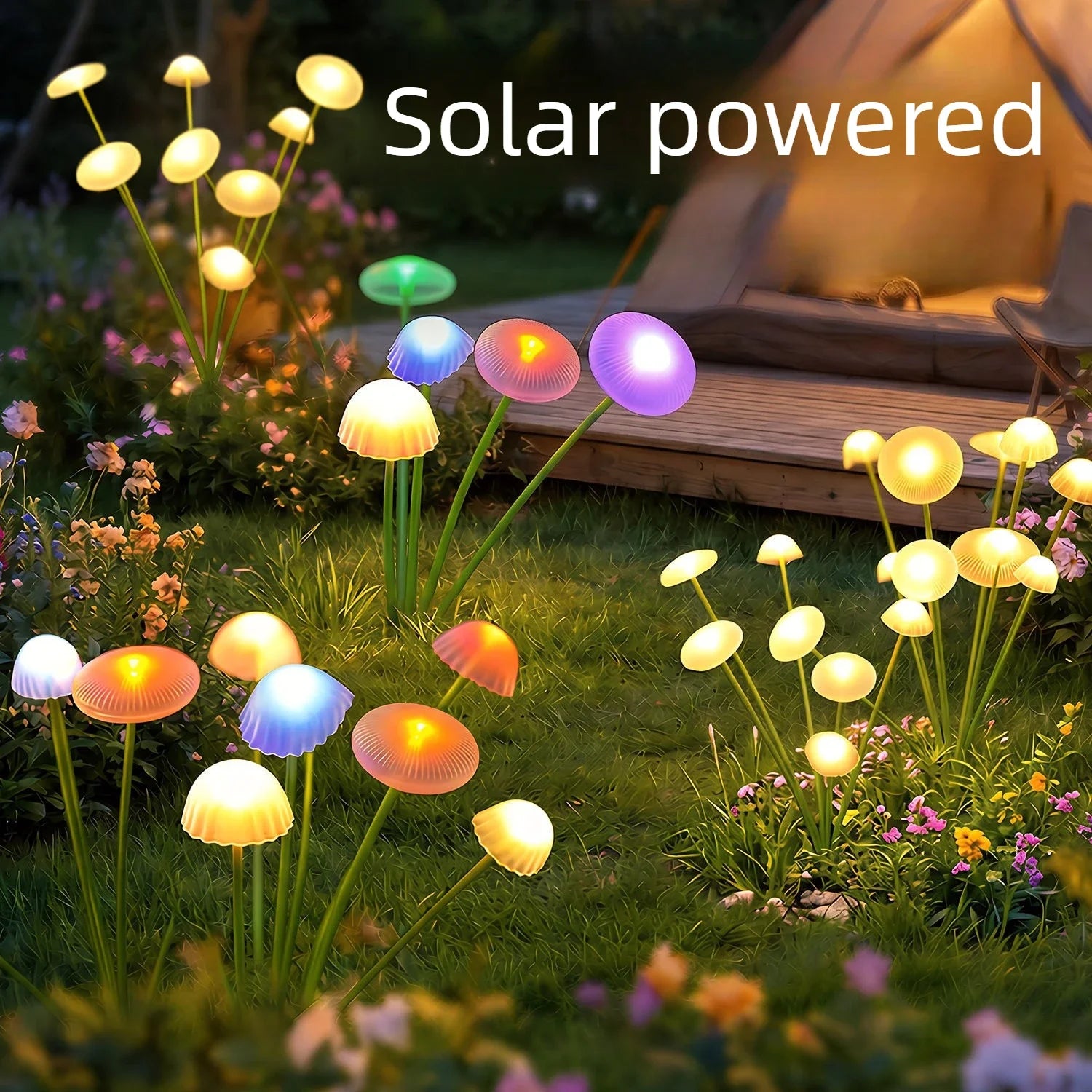 Solar Garden Light Dual Mode LED Solar Mushroom Lamp Waterproof