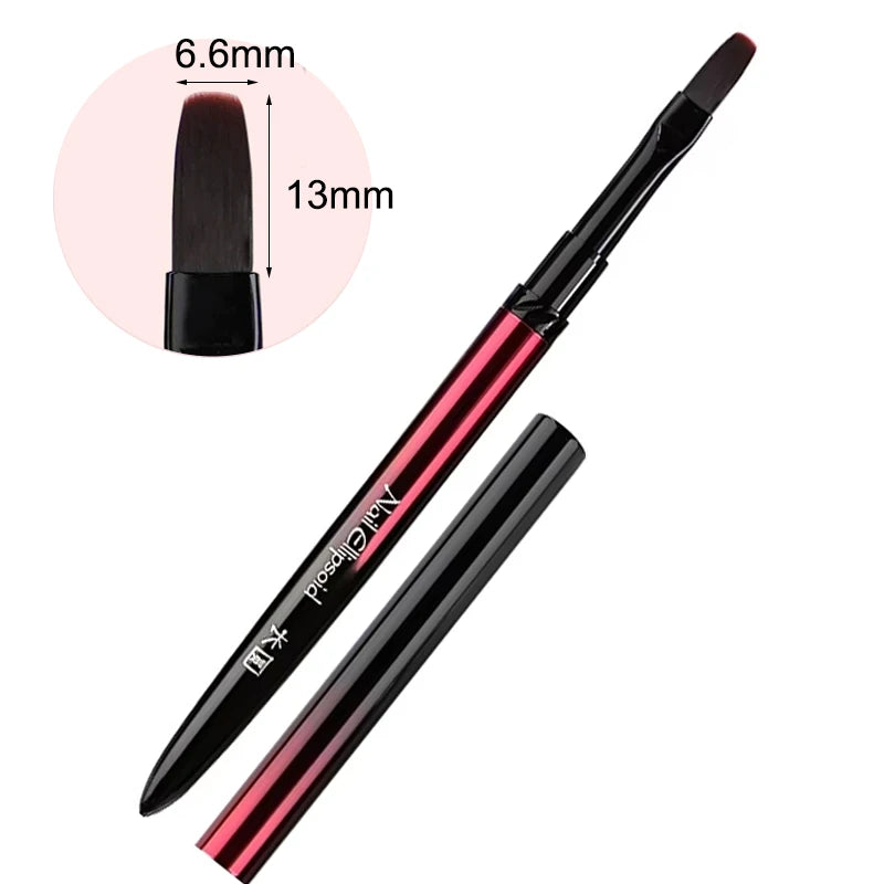 Nail Art Brush Metal Handle Phototherapy Acrylic UV Gel Brush Nails Extension Builder Pa detail view