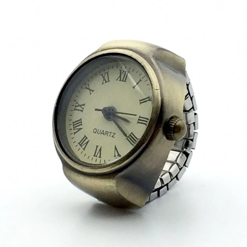 Retro Roman Vintage Punk Finger Watch Ring