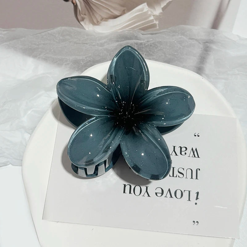 Korean Hawaiian Gradient Flower Hair Claw Clip For Women Girl Fashion Plastic Non Sli alternate view