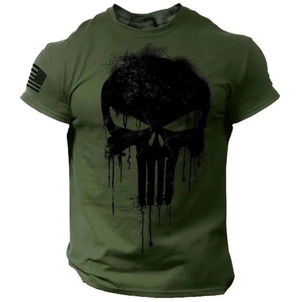 Retro American Flag T-Shirt | Casual Short Sleeve Pullover for Men additional angle