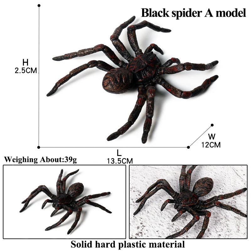 Oenux Insect Animals Model Spider Web Scorpion Bat Action Figures Figurine Miniature Cute Educational Kid Toy Halloween Gift