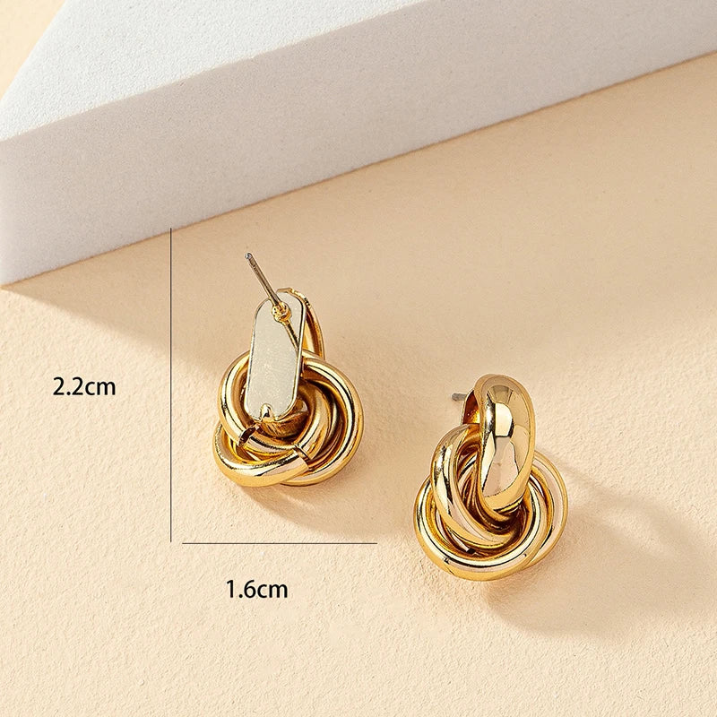 Obega Gold SIlver Color Knot Hoop Earring alternate view