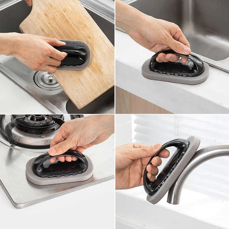 Magic Emery Sponge Brush Wipe Eraser Cleaner Kitchen Bath Rust Strong Decontamination lifestyle view