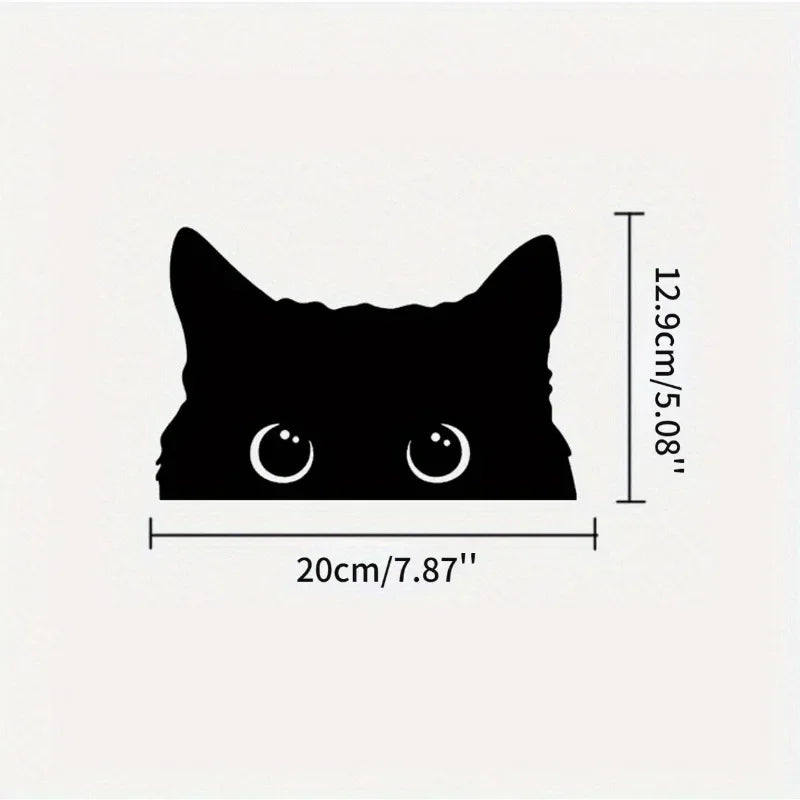 Vinyl Car Sticker Accessory - Waterproof Styling Cover for Car Decoration - Adorable Poor Cat Design with Big Eyes for Car