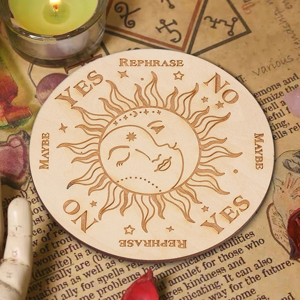 10cm Crystal Grid Wooden Display Board | Laser Engraved Spiritual Decor alternate view