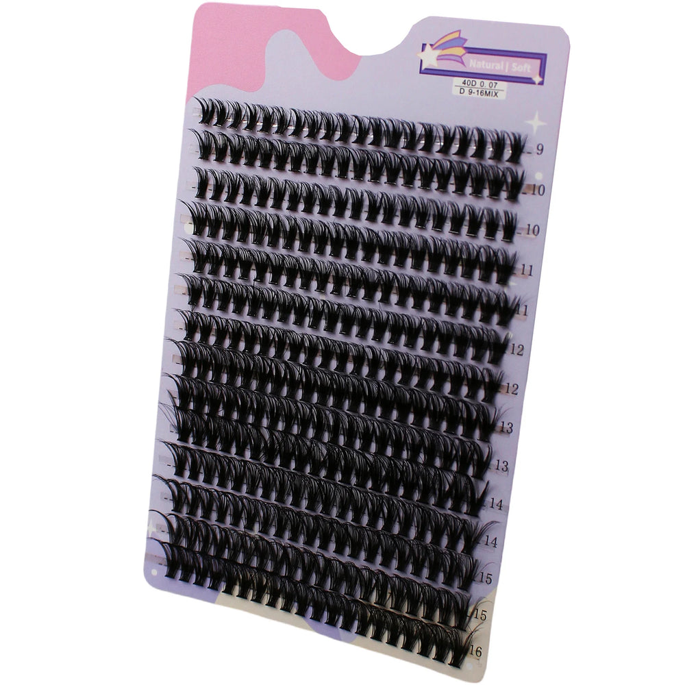 280 Pcs 30D 9-16mm Mixed D Curl Cluster Lashes | DIY Lash Extensions Kit detail view