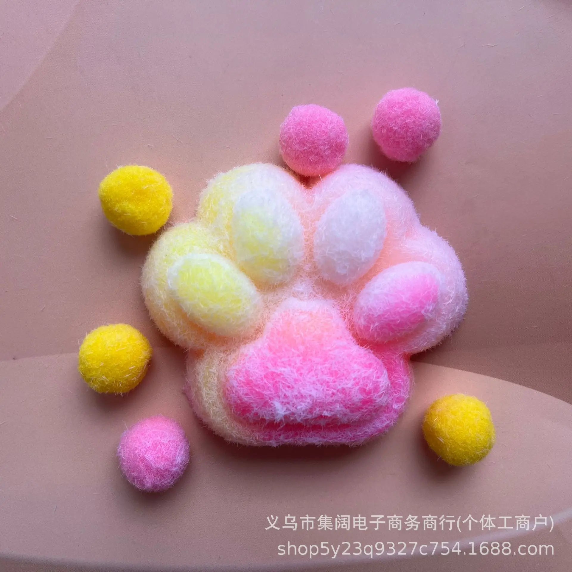 Rainbow Cat Paw Squishy Toy | Three Color Slow Rebound Stress Relief Fidget Toy lifestyle view