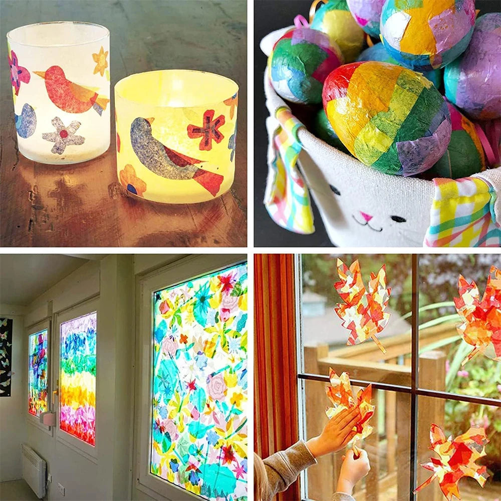 100 Sheets Multicolor Tissue Paper for Gift Wrapping | Bulk A4/A5 Translucent Craft P lifestyle view