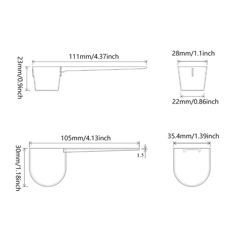 Multifunction Measuring Spoon Set | 4 Pieces Plastic Kitchen Scoops for Coffee and additional angle