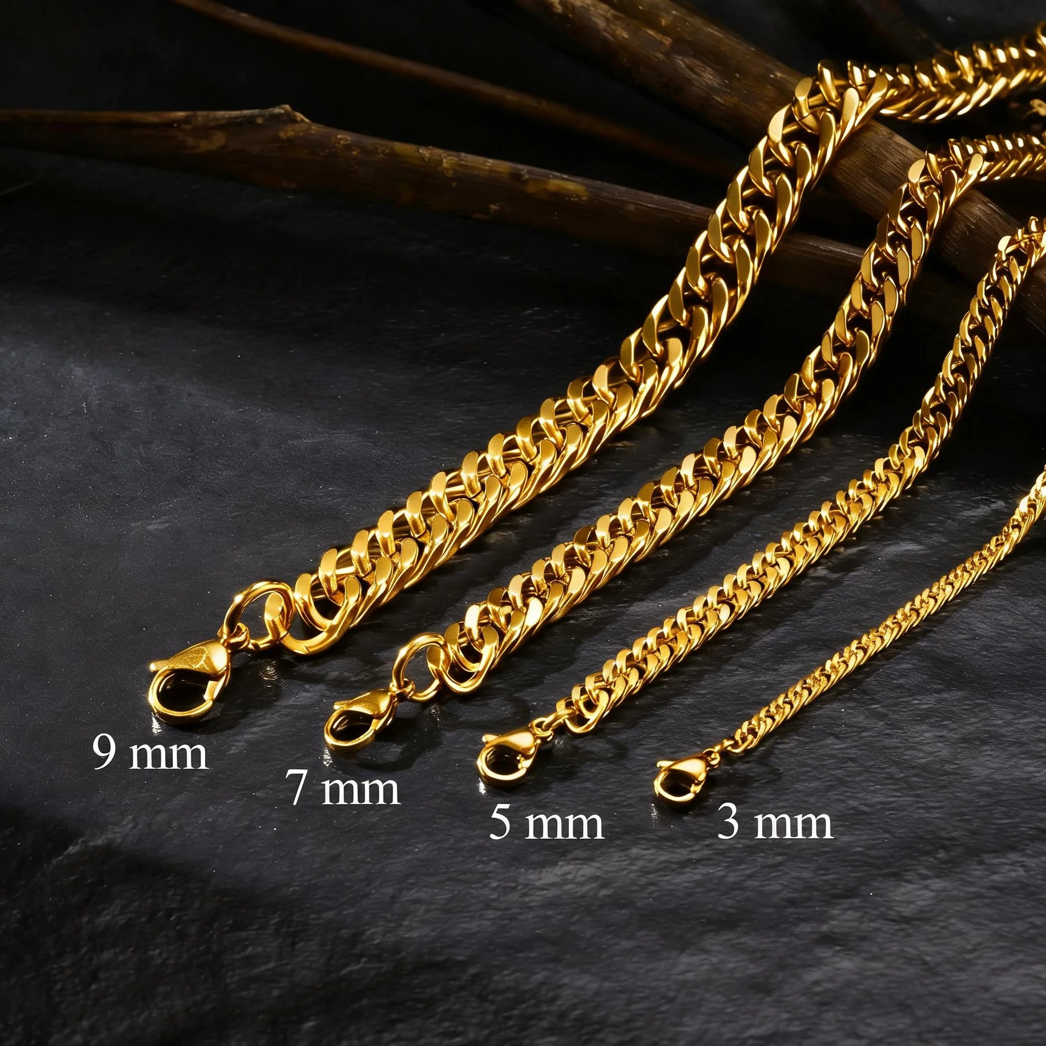 Men's Chunky Miami Cuban Chain Necklace | Vintage Punk Hip Hop Stainless Steel Link Co close-up view