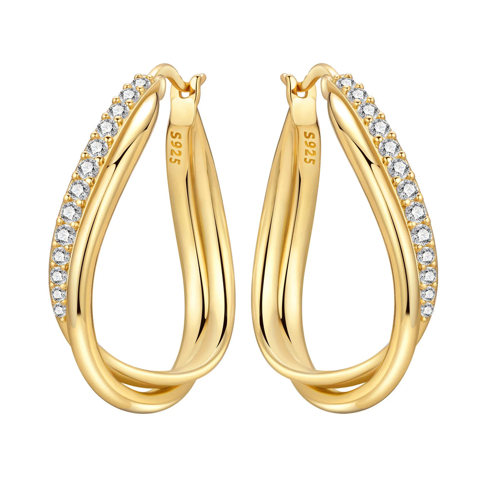 Original 925 Sterling Silver Planet Starlight Earrings Fashion 18K Gold Hoop Earrin additional angle