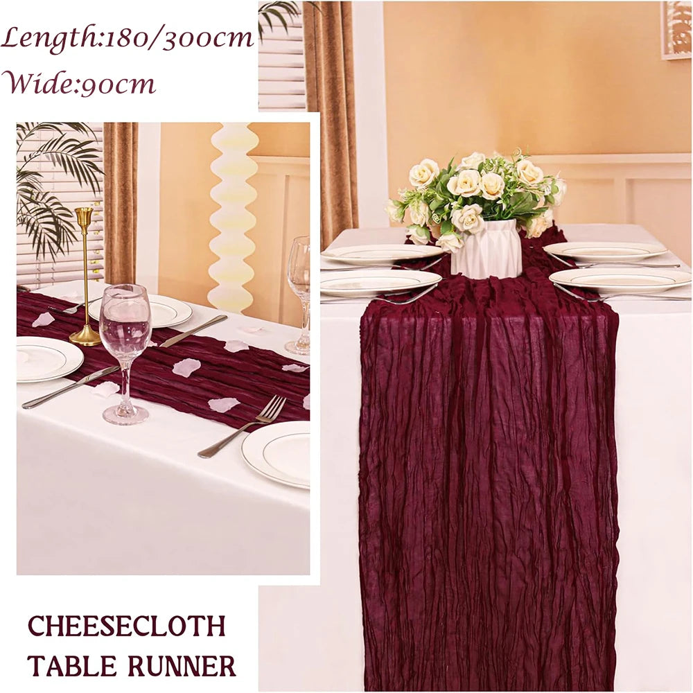 Table Runner Cheesecloth Gauze Rustic Boho Cheese Cloth Wedding Bridal Shower Birthda lifestyle view